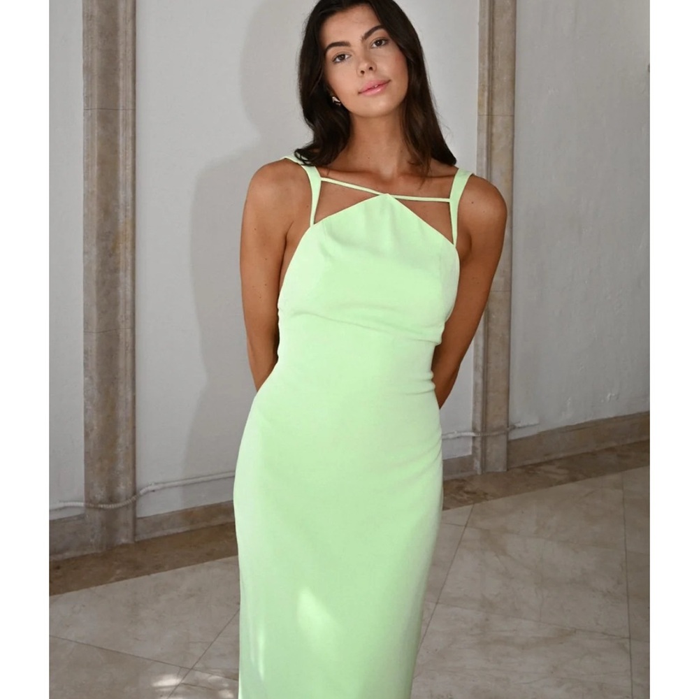 Green Low Back Wedding Guest Dress - Yellow the Label - Yllw - Remington Dress